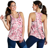 Pink flamingos pattern background Women Racerback Tank Top