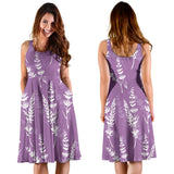 Lavender Flowers Purple Pattern Sleeveless Midi Dress