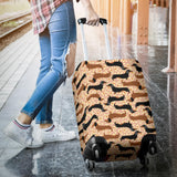 Dachshund Floral Background Luggage Covers