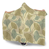 Ginkgo Leaves Design Pattern Hooded Blanket