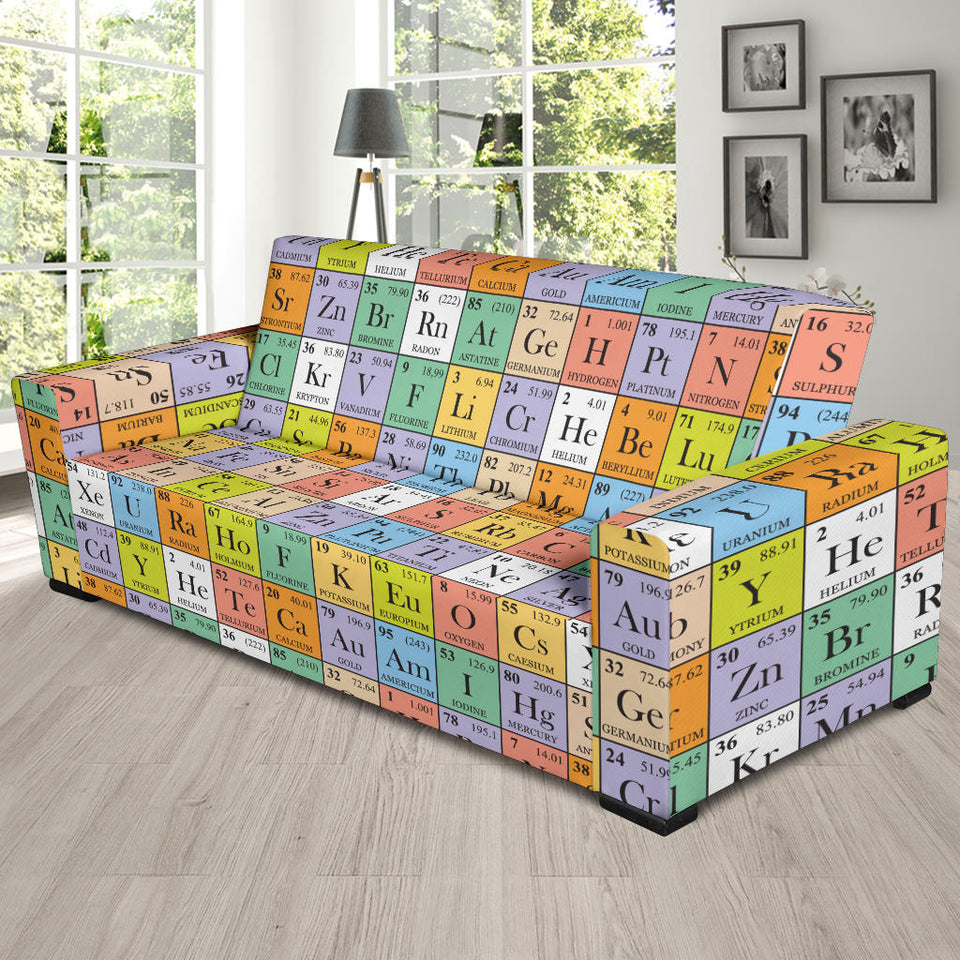 Chemistry Periodic Table Pattern Print Design 01 Sofa Slipcover