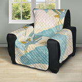 Bonsai bamboo stork japanese pattern cream theme Recliner Cover Protector