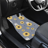 Cute Hamster Sunflower Pattern Background Front And Back Car Mats