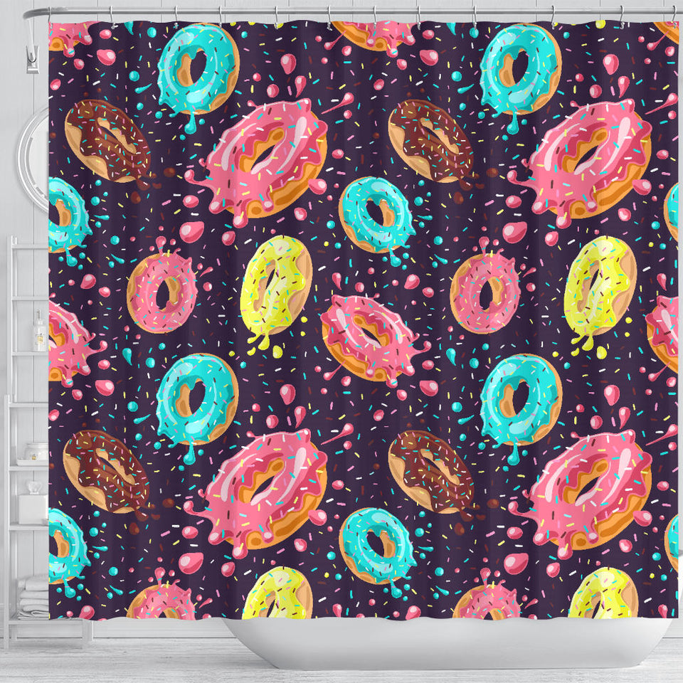 Colorful Donut Glaze Pattern Shower Curtain Fulfilled In US