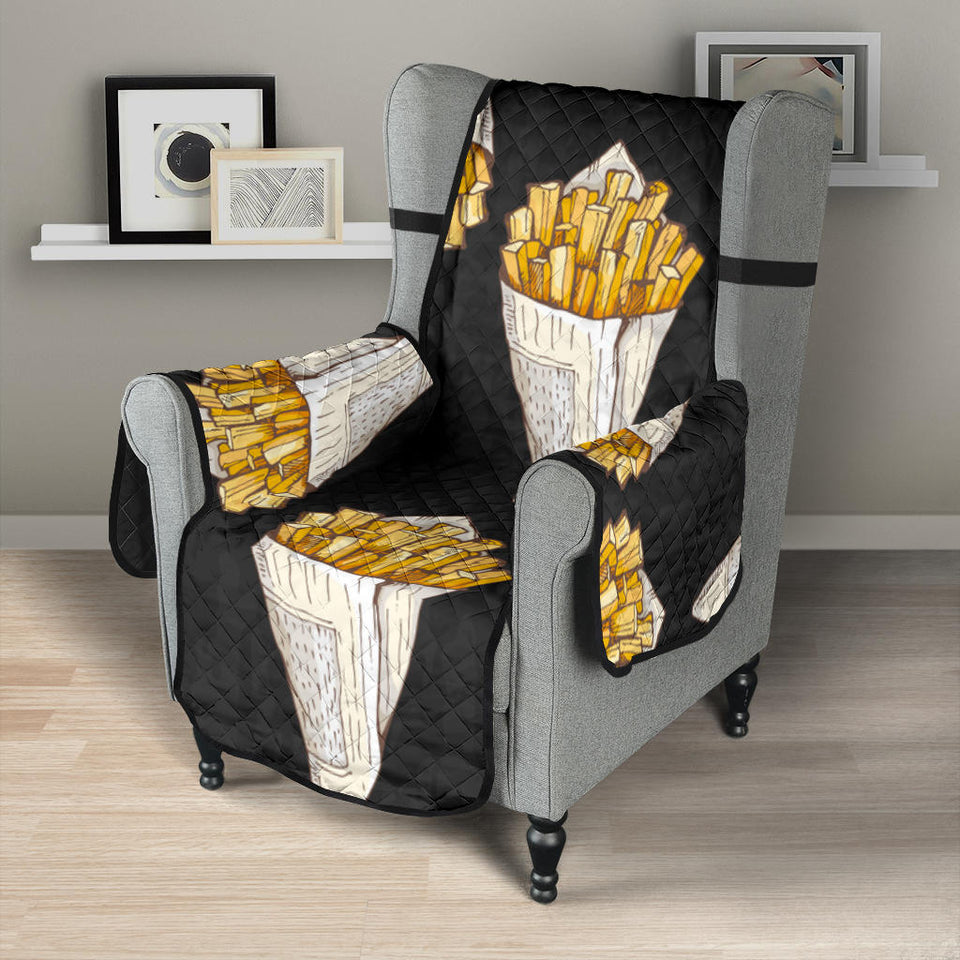 French fries dark background Chair Cover Protector