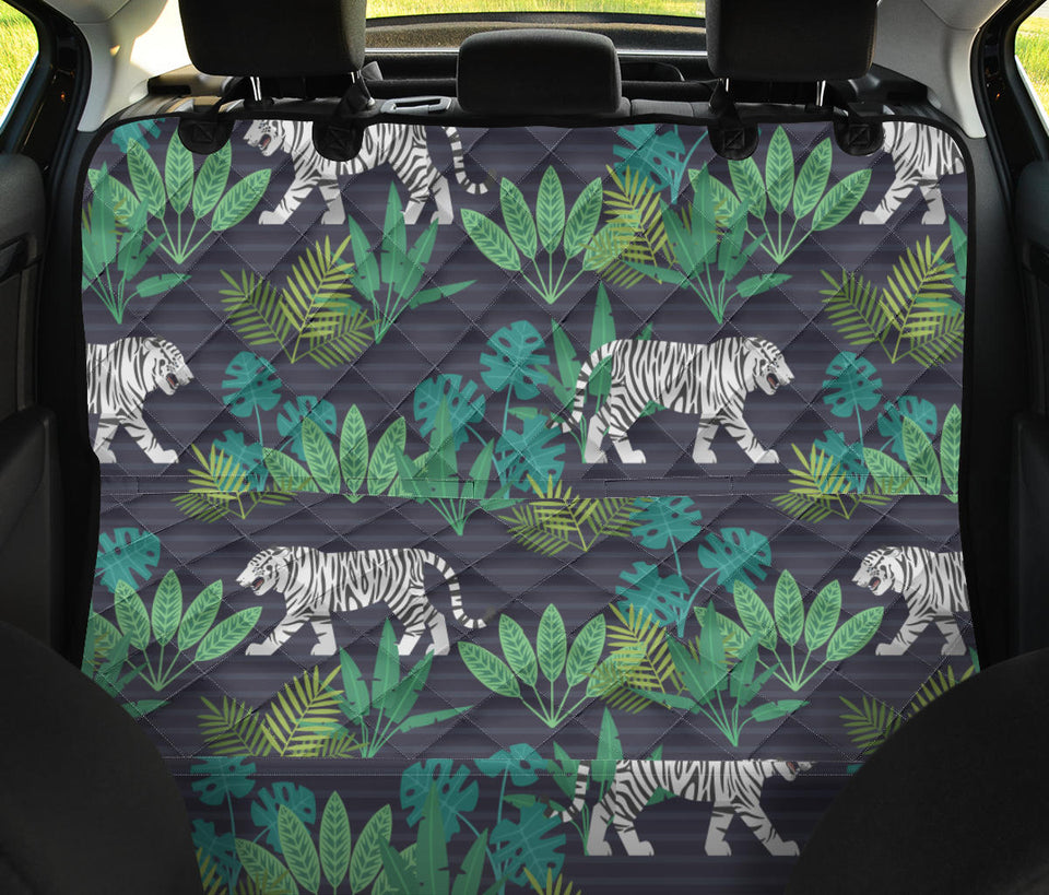 White Bengal Tigers Tropical Plant Dog Car Seat Covers