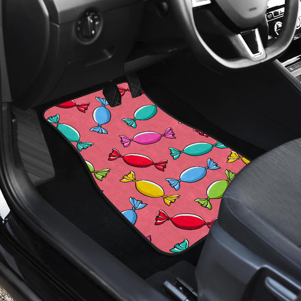 Colorful Wrapped Candy Pattern Front And Back Car Mats