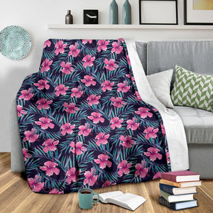 Hibiscus Pattern Print Design 05 Premium Blanket