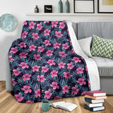 Hibiscus Pattern Print Design 05 Premium Blanket