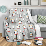 Cute Penguin Christmas Pattern Premium Blanket
