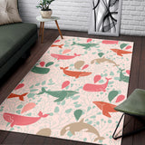 Cute Whale Pattern Area Rug