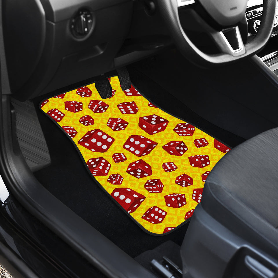 Dice Pattern Print Design 04 Front and Back Car Mats