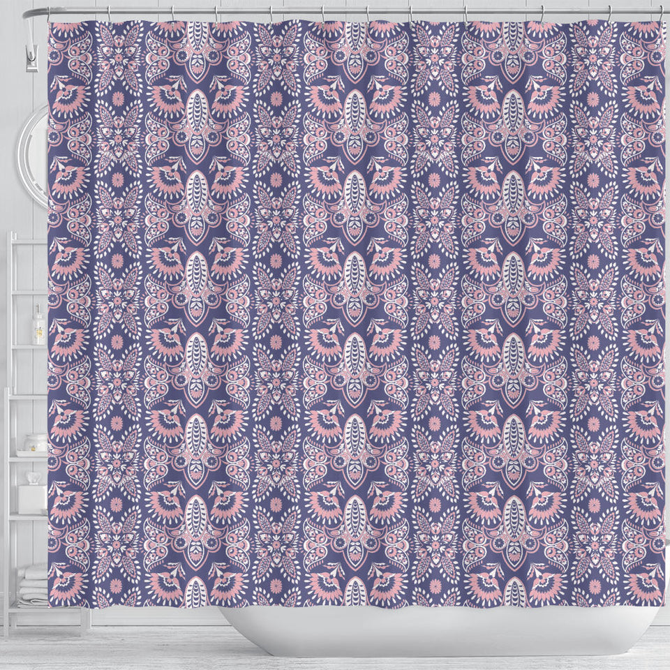 Indian Batik Style Pattern Shower Curtain Fulfilled In US