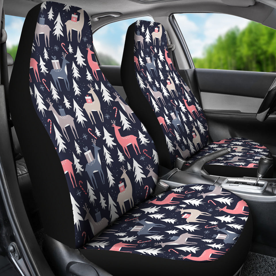 Deers Winter Christmas Pattern Universal Fit Car Seat Covers