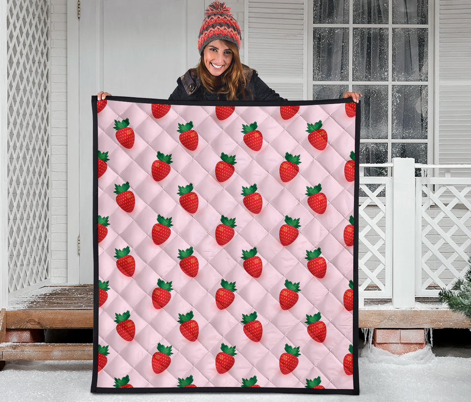 Strawberry Beautiful Pattern Premium Quilt