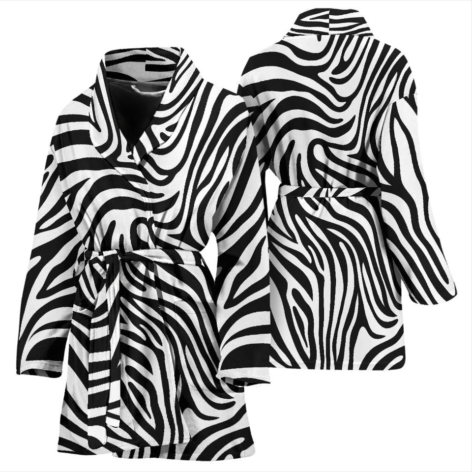 Zebra Skin Pattern Women'S Bathrobe