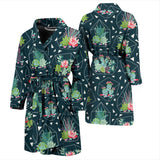 Cactus Glass Terrarium Pattern Men'S Bathrobe