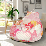 Hand Drawn Heart Design Pattern Bean Bag Cover