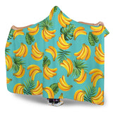 Banana Palm Leaves Pattern Background Hooded Blanket