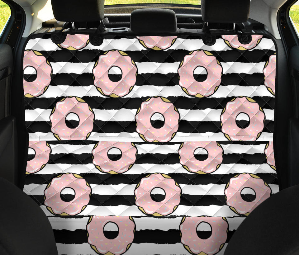 Donuts Pink Icing Striped Pattern Dog Car Seat Covers