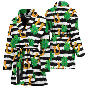 Horseshoes Pattern Print Design 01 Women's Bathrobe