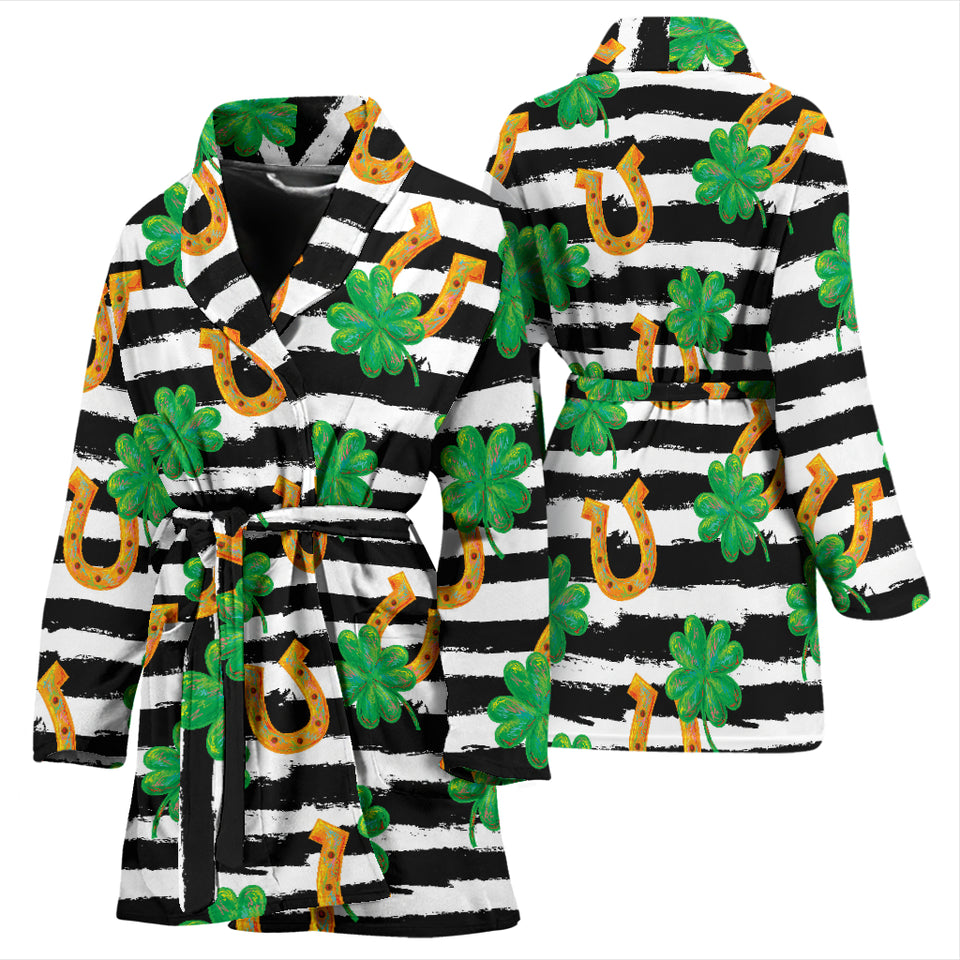 Horseshoes Pattern Print Design 01 Women's Bathrobe