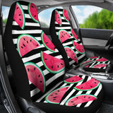 Watercolor Paint Textured Watermelon Pieces  Universal Fit Car Seat Covers