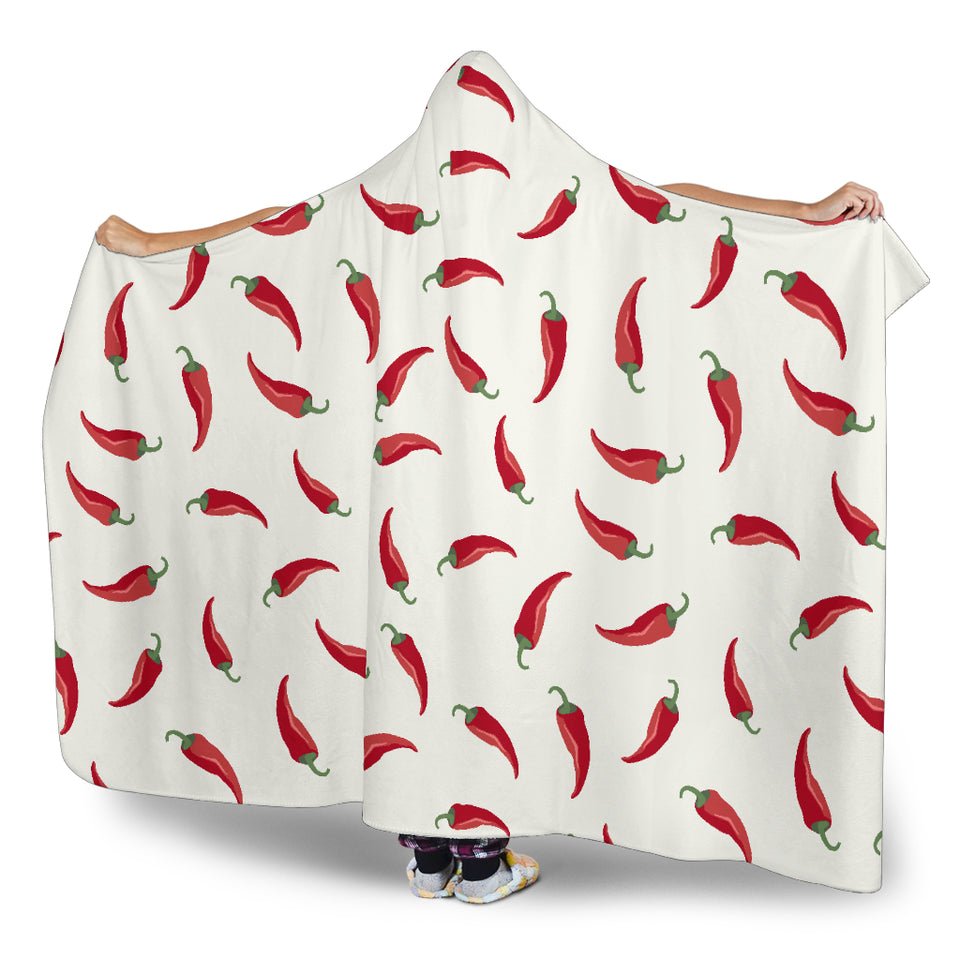 Chili Peppers Pattern Hooded Blanket