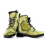 Sliced Kiwi Pattern Leather Boots