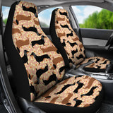 Dachshund Floral Background Universal Fit Car Seat Covers