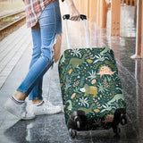 Dinosaurs Tropical Leaves Flower Pattern Luggage Covers