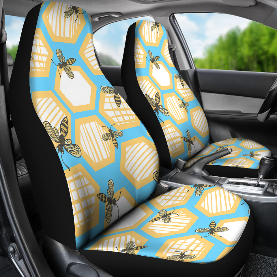 Bee Honeycomb Pattern Universal Fit Car Seat Covers