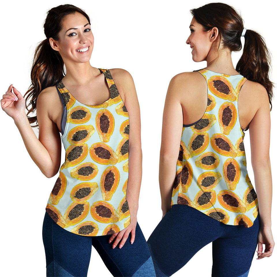 Watercolor papaya pattern Women Racerback Tank Top