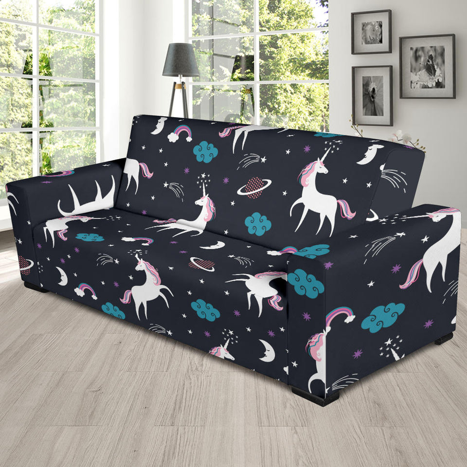 Unicorn Rainbows Moon Clound Star Pattern Sofa Slipcover