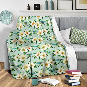Hummingbird Pattern Print Design 01 Premium Blanket