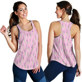 Lavender pattern pink background Women Racerback Tank Top