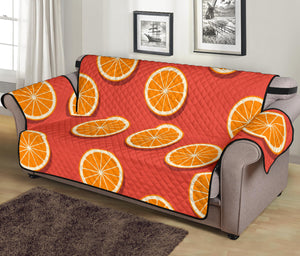 Oranges pattern red background Sofa Cover Protector