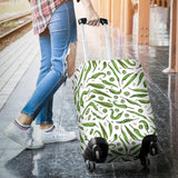 Hand Drawn Sketch Style Green Chili Peppers Pattern Luggage Covers