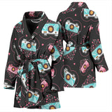 Camera Pattern Print Design 04 Women's Bathrobe