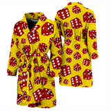 Dice Pattern Print Design 04 Men's Bathrobe