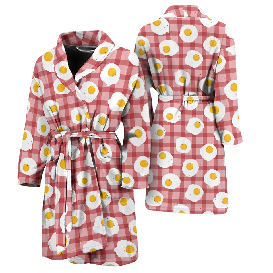Fried Eggs Pattern Print Design 03 Men's Bathrobe