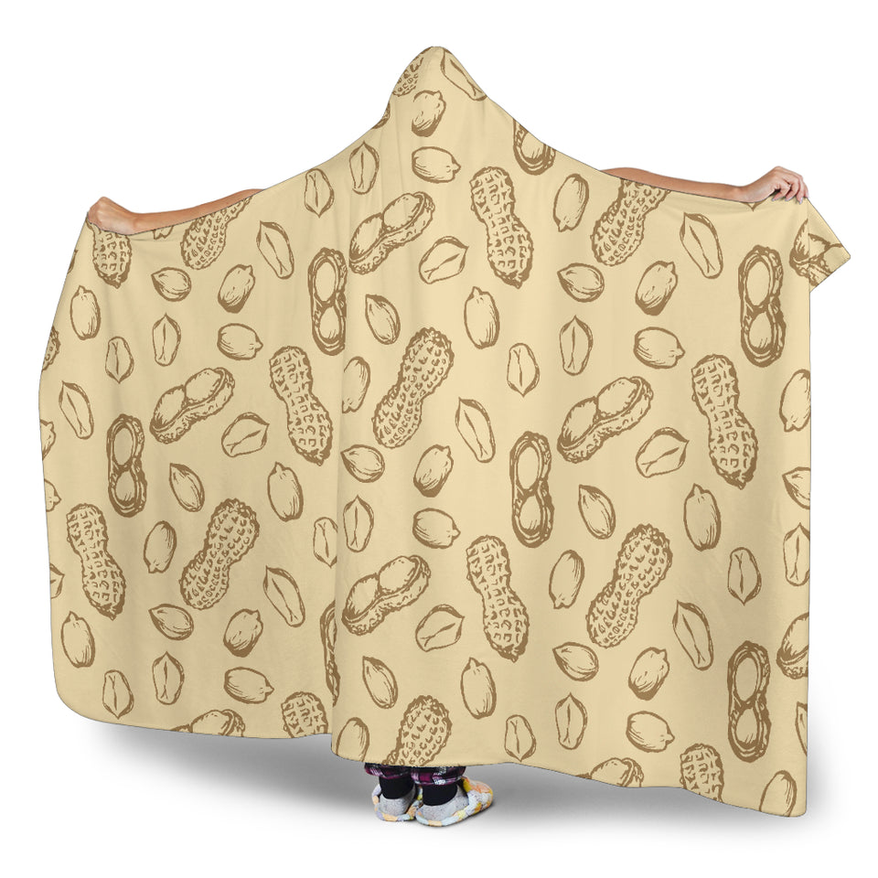 Hand Drawn Peanuts Pattern Hooded Blanket