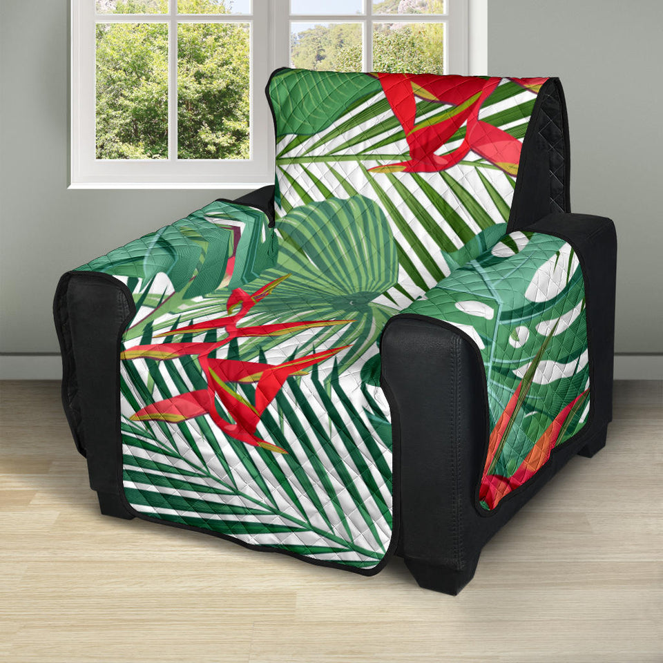 heliconia palm and monstera  leaves pattern Recliner Cover Protector