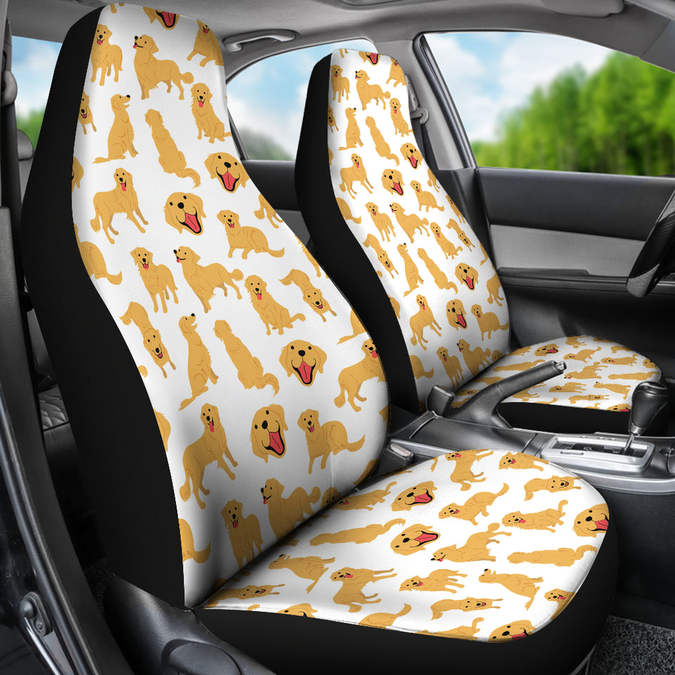 Golden Retriever Pattern Print Design 05 Universal Fit Car Seat Covers