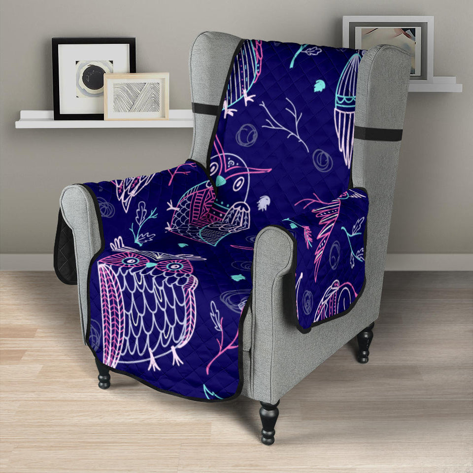 Cute owls pattern boho style ornament Chair Cover Protector
