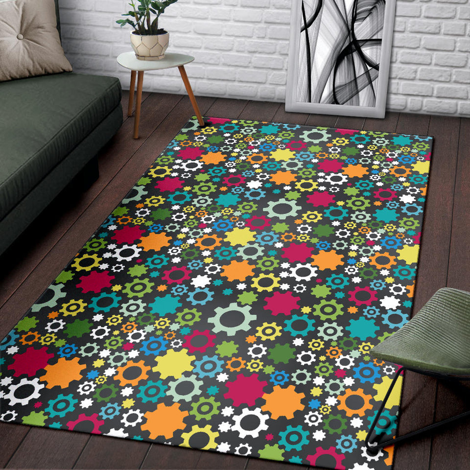 Gear Pattern Print Design 03 Area Rug