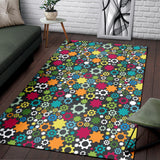 Gear Pattern Print Design 03 Area Rug