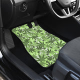 Canabis Marijuana Weed Pattern Print Design 01 Front and Back Car Mats