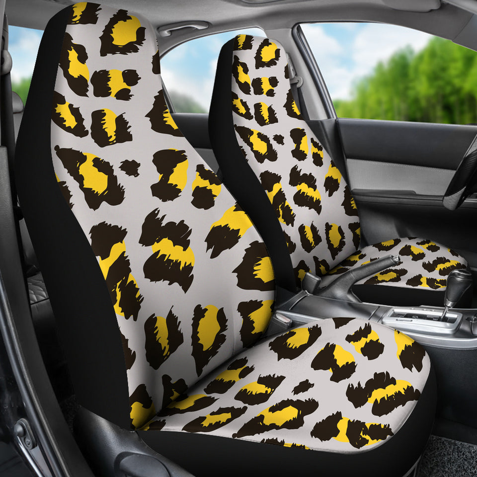 Gray Leopard Print Pattern Universal Fit Car Seat Covers