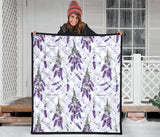 Lavender Flower Design Pattern Premium Quilt